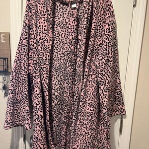 Ulta Beauty Pink and Black Leopard Print Robe